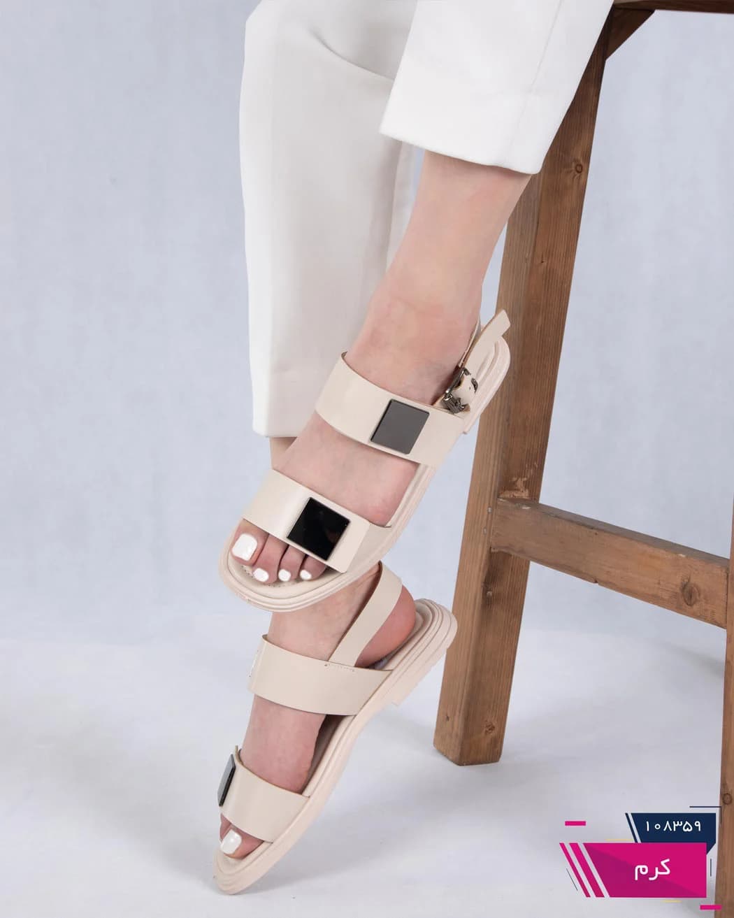 صندل زنونه چسبی سگک مربع ZARA — تصویر ۲
