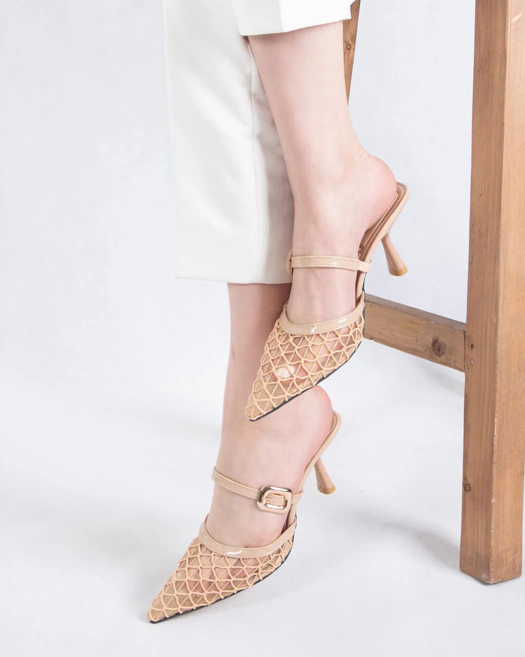کفش مجلسی پاشنه تور لوزی ZARA