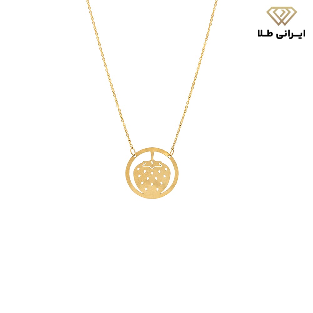 گردنبند طلا زنانه طرح توت‌فرنگی — تصویر ۳