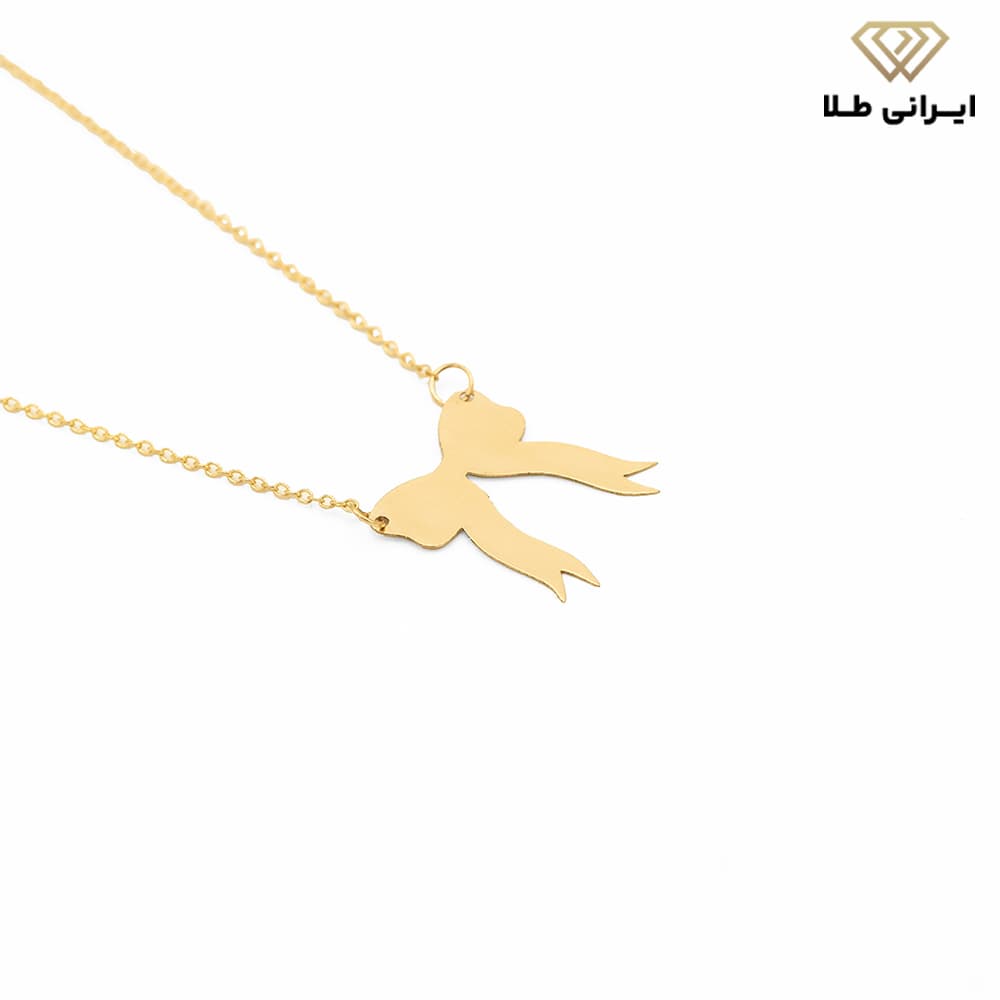 گردنبند طلا طرح پاپیون زنانه — تصویر ۴