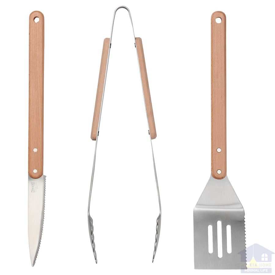 ابزار باربیکیو دسته چوبی ایکیا مدل GRILLTIDER