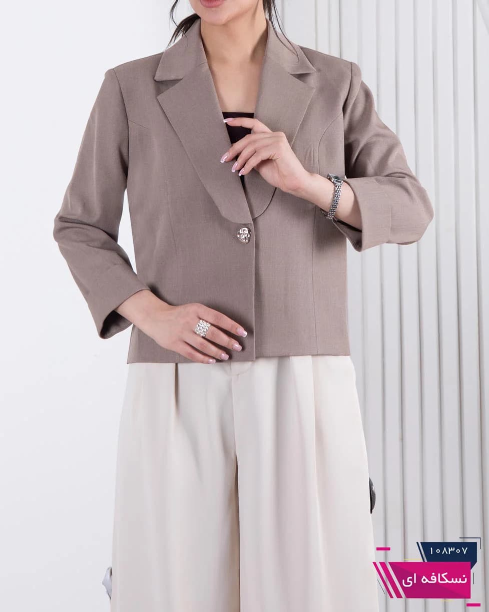 کت مجلسی زنونه یقه انگلیسی تک دکمه TAFFETA — تصویر ۱۰