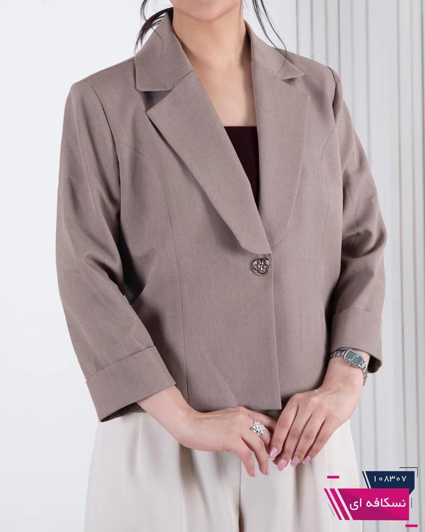 کت مجلسی زنونه یقه انگلیسی تک دکمه TAFFETA — تصویر ۶