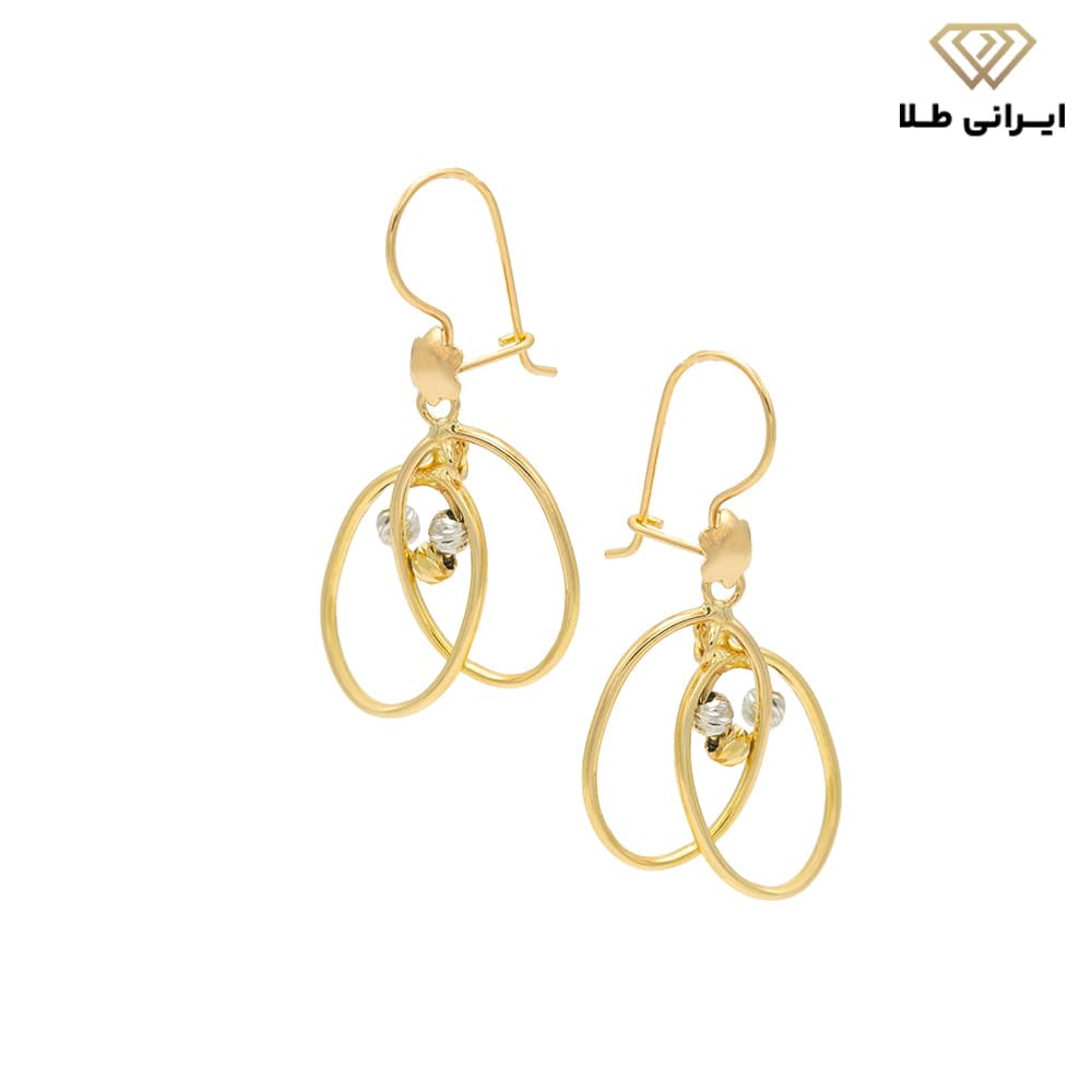 گوشواره طلا زنانه مدل بیضی — تصویر ۳