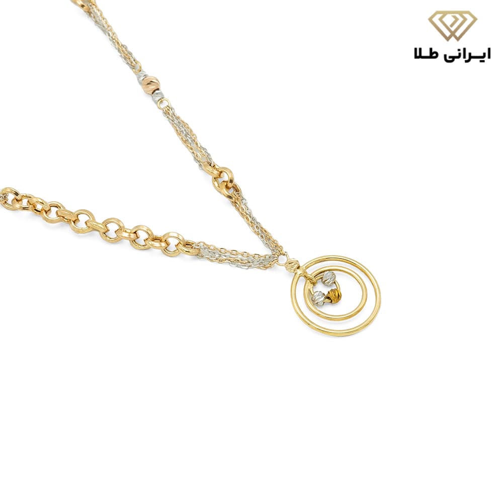 سرویس طلا زنانه لیانا به رنگ زرد و سفید — تصویر ۴