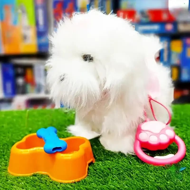 سگ رباتی پشمالو قلادهدار موزیکال مدل T830 — تصویر ۵