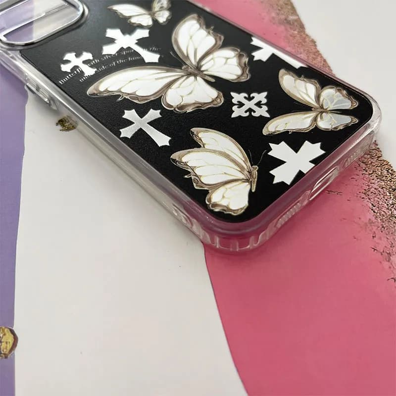 قاب گوشی iPhone 13 / 14 آیفون آینه ای طرح پروانه کد 987 — تصویر ۶