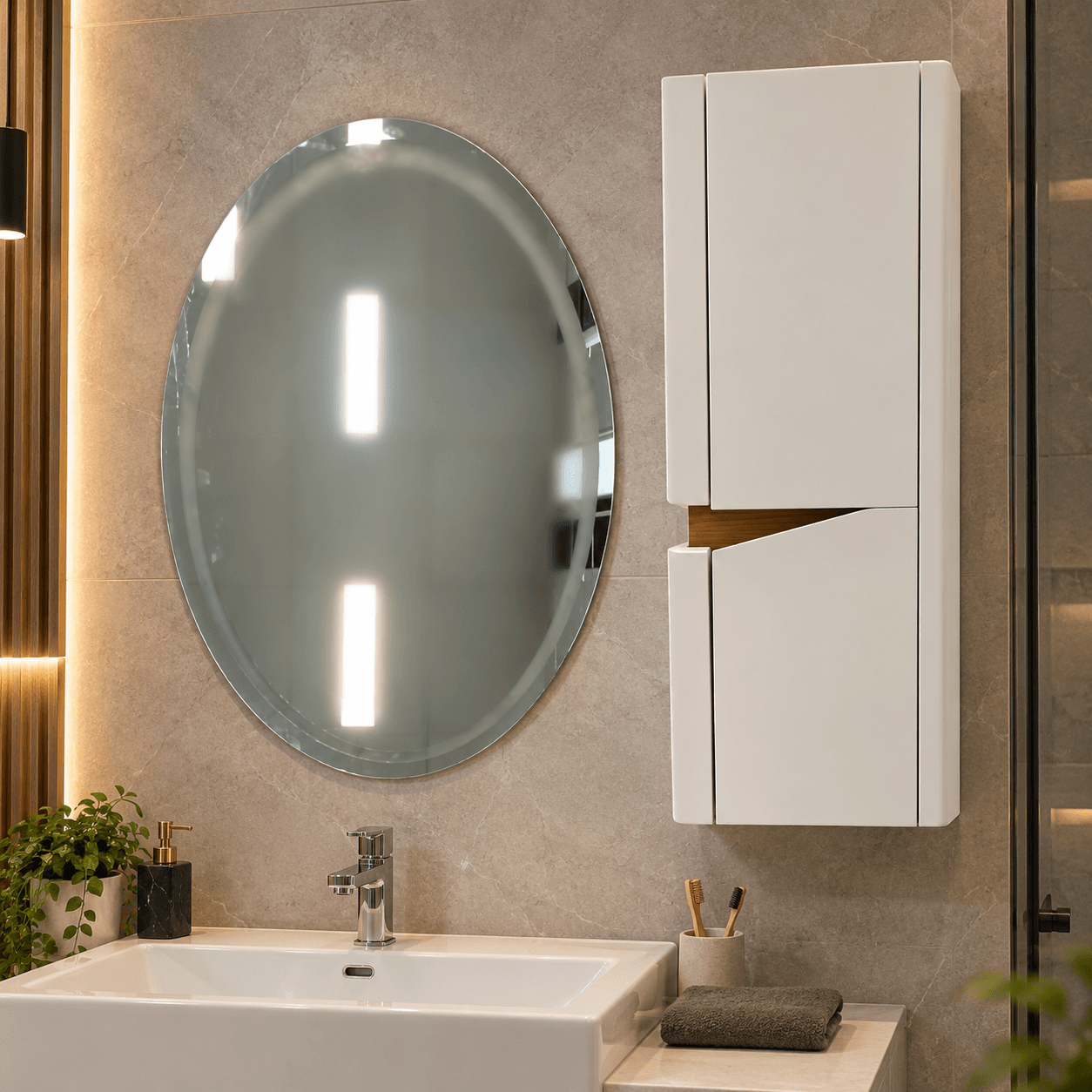 آینه باکس تاچ‌دار سفید زرین نیک کد ZB061 — تصویر ۴