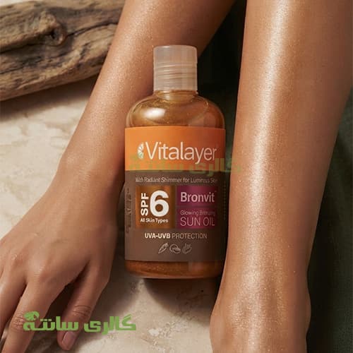 روغن آفتاب برنزه کننده برن ویت ویتالیر با شاین طلایی SPF 6 — تصویر ۶