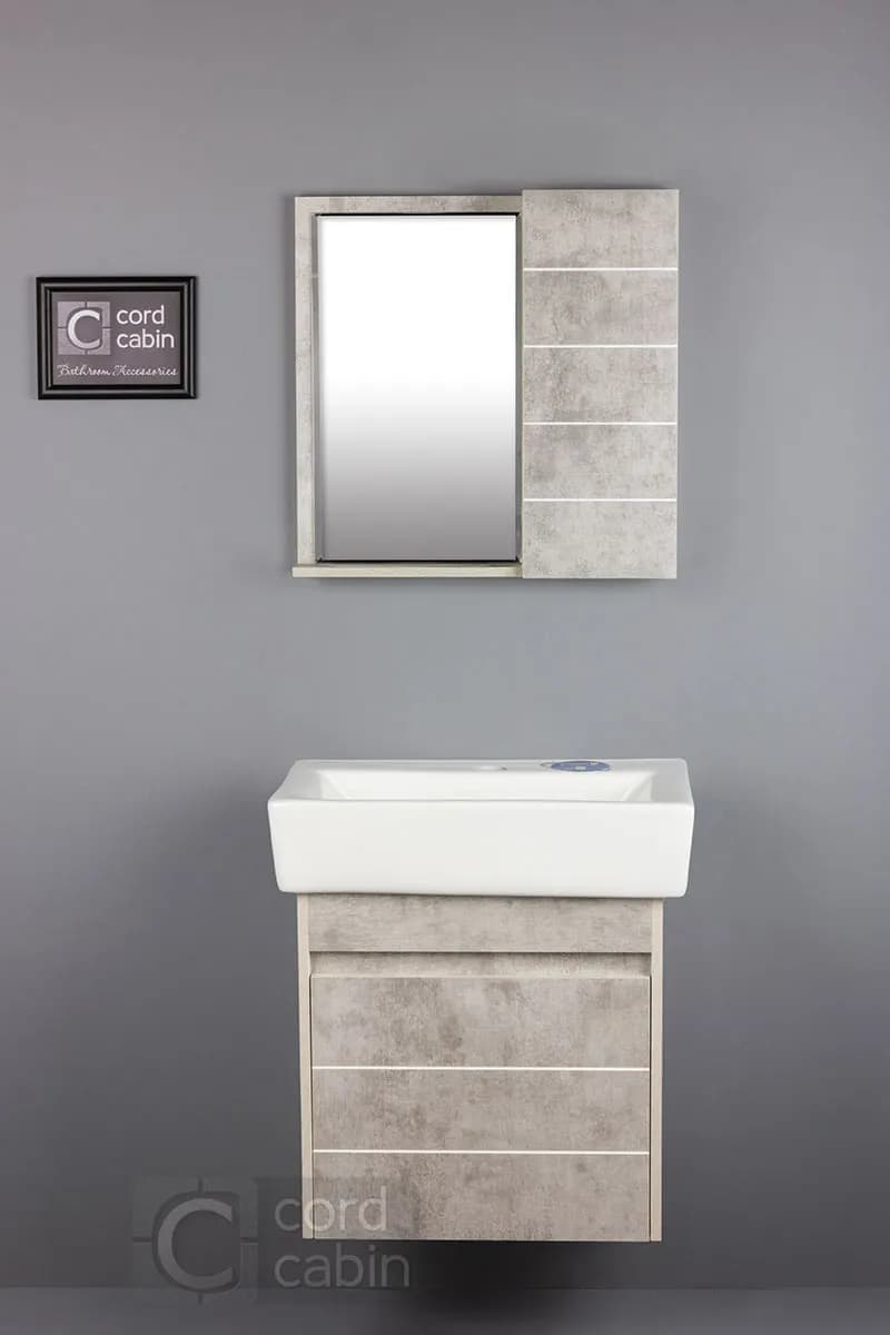 روشویی کابینتی و آینه باکس آتیلا طرح طوسی پتینه سینا
