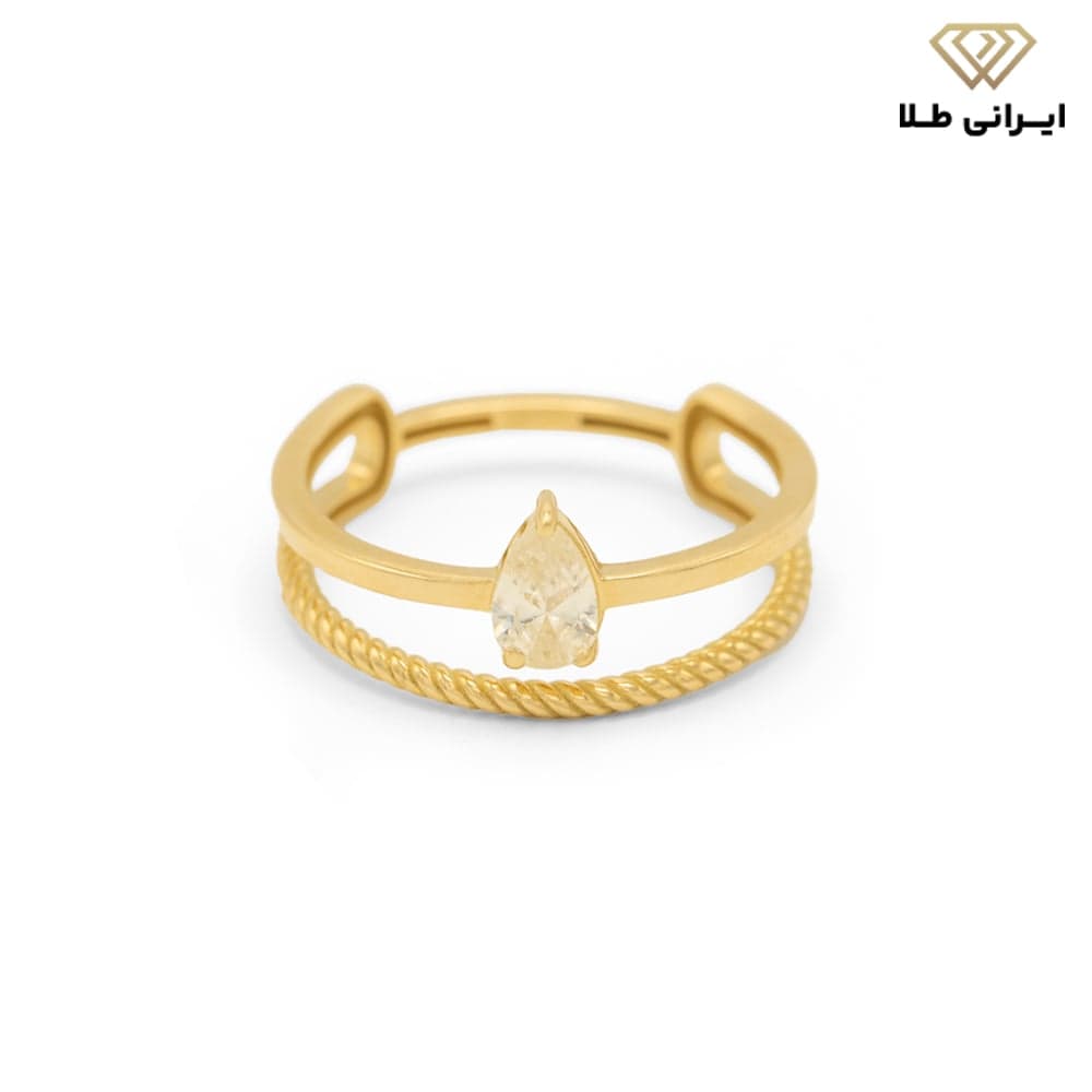 انگشتر طلا زنانه نگین دار کد ۶۸