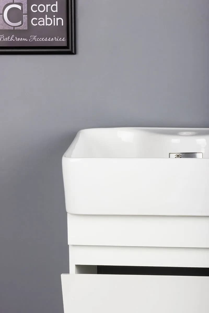 روشویی کابینتی و آینه باکس طرح تمام سفید بدون صفحه امرالد — تصویر ۴