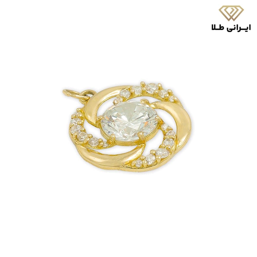 گردنبند طلا زنانه حلقه ای فانتزی نگین دار — تصویر ۴