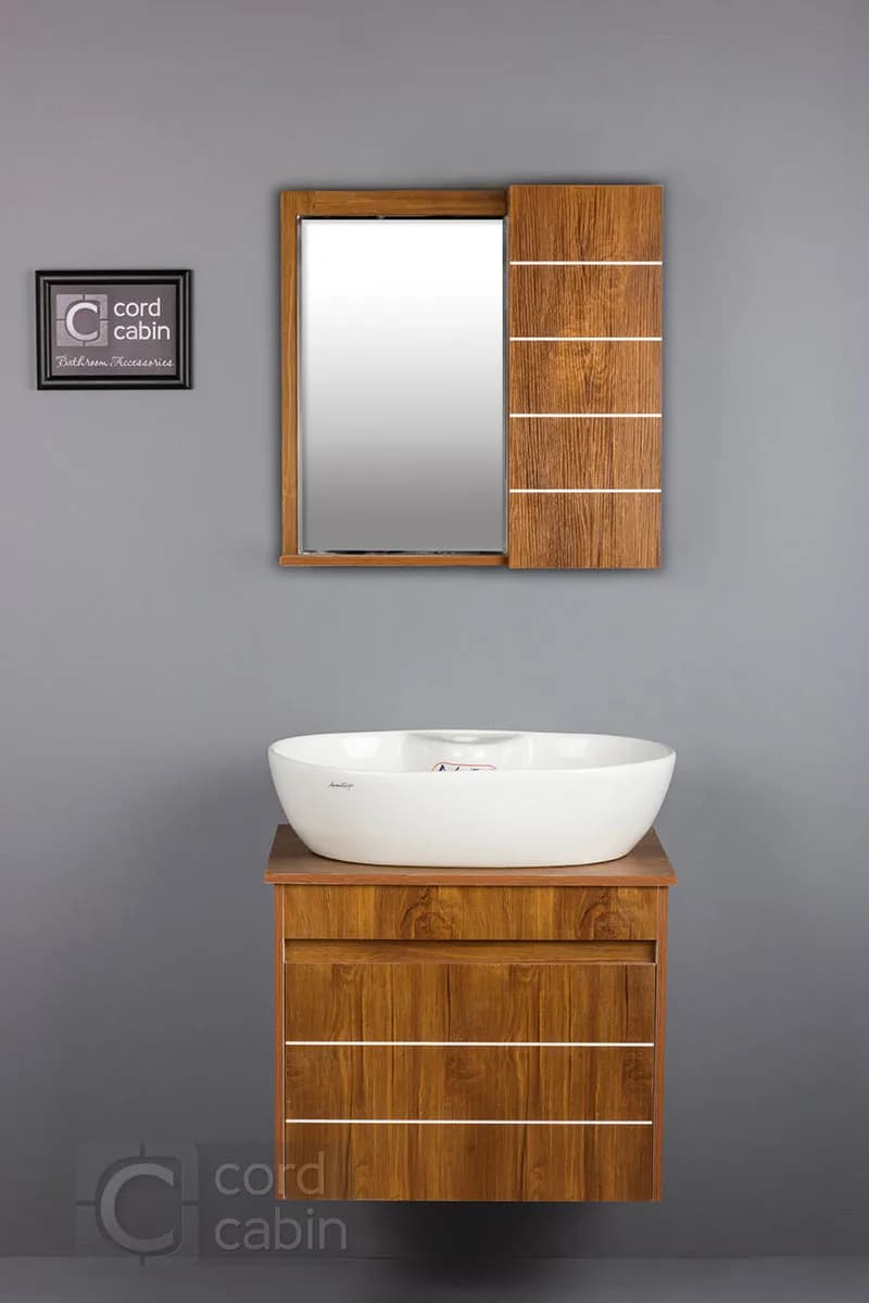 روشویی کابینتی طرح چوب بیضی آرمیتاژ — تصویر ۴