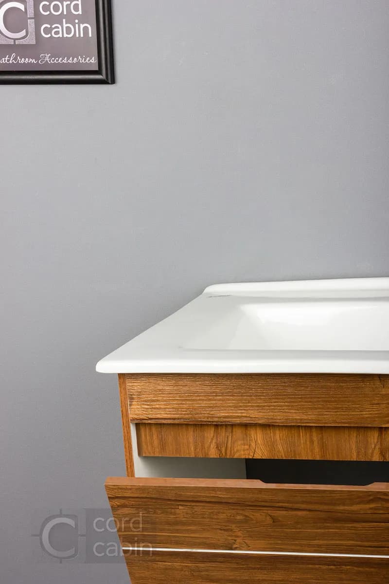 روشویی کابینتی طرح چوب بدون صفحه توکار آرمیتاژ — تصویر ۴