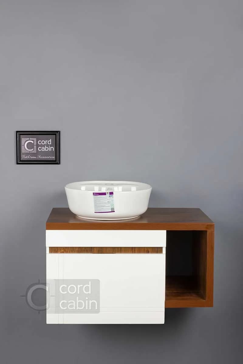 روشویی کابینتی و آینه باکس طرح پرشین سفید چوب گرد گاتریا سفید — تصویر ۷
