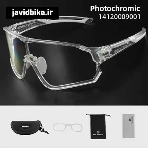 عینک فتوکرومیک راکبراس فریم شیشه‌ای (Rockbros) مدل Photochromic فریم شیشه‌ای اصل همراه با پایه طبی