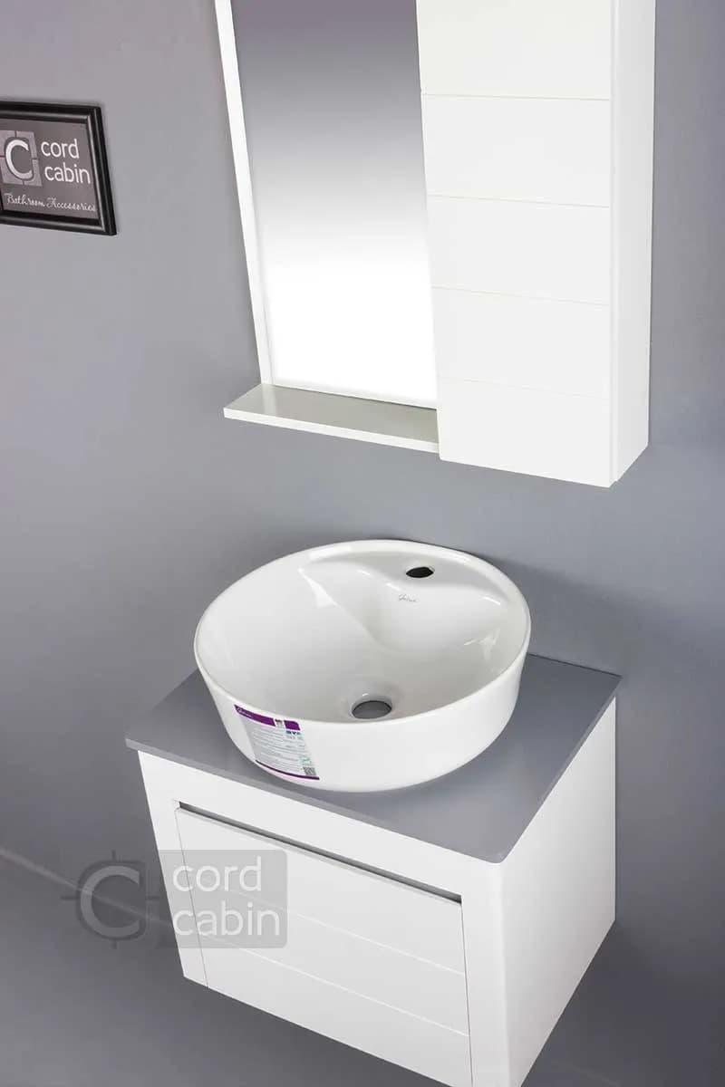 روشویی کابینت و آینه باکس طرح الیزه با کاسه گرد سفید گاتریا — تصویر ۴