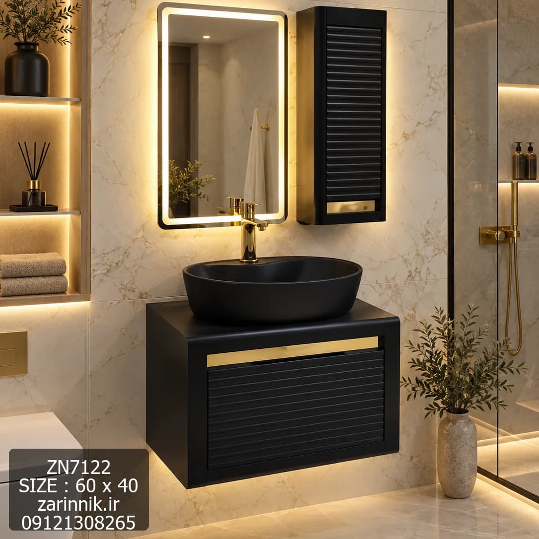 روشویی کابینتی 40*60 زرین نیک مدل سالی کد ZN7122