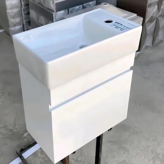 روشویی سرامیکی کابینتی دیواری آندره سایز 25*45 سفید زرین نیک کد ZN1417 — تصویر ۴
