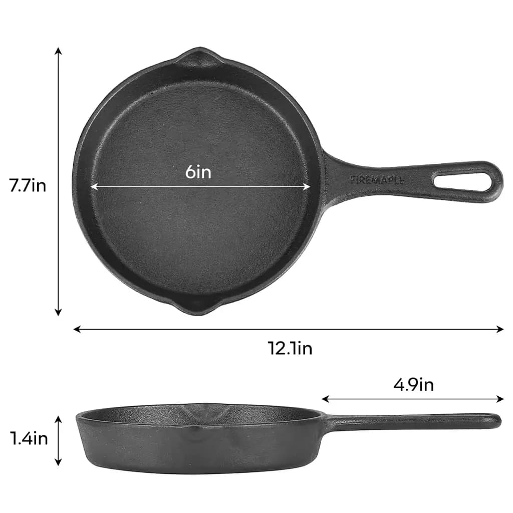 ماهیتابه چدنی فایرمپل مدل FireMaple Blackhawk 6 inch — تصویر ۲