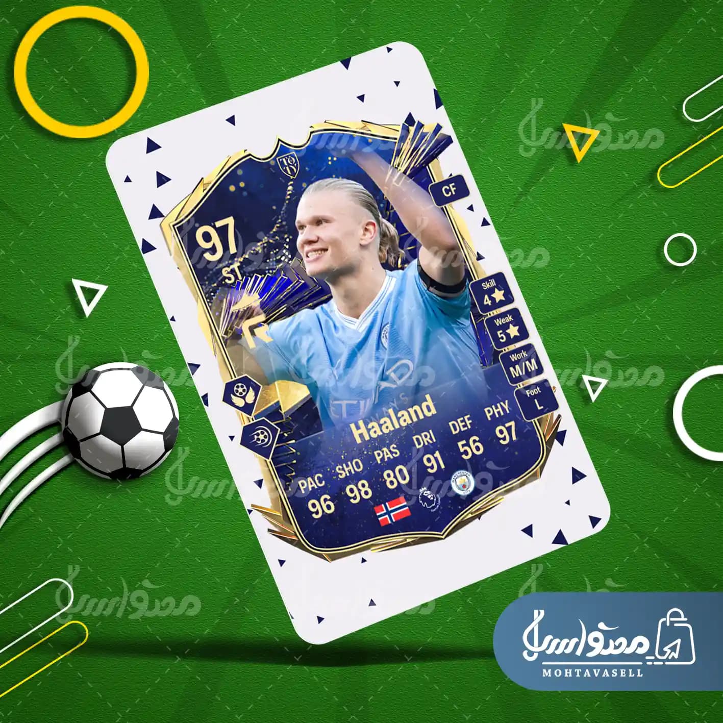 کارت بازی هالند FC 24 (کارت توتی) — تصویر ۴