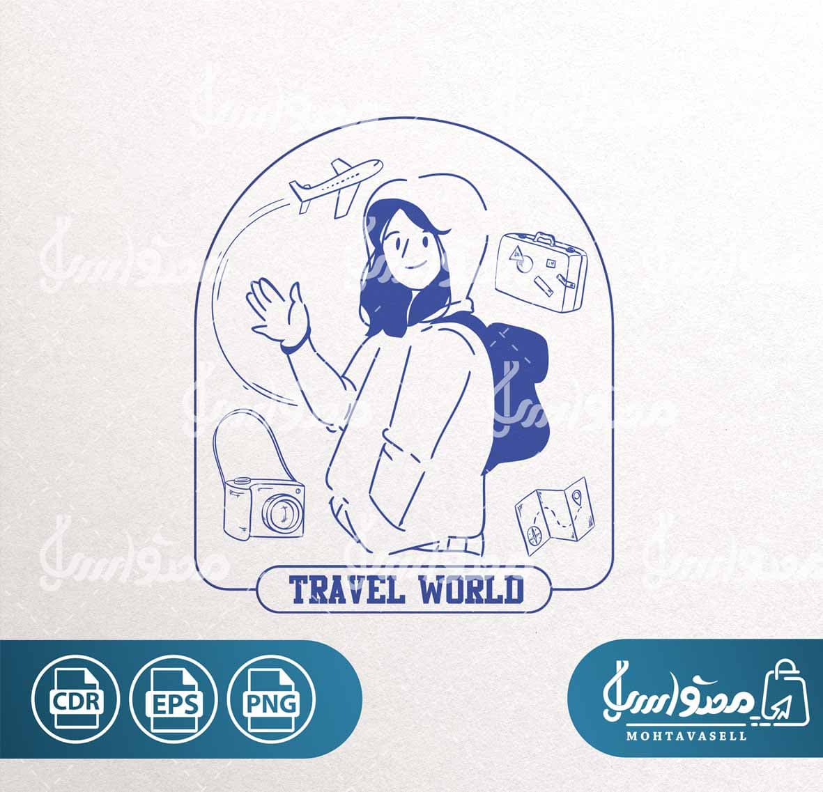 طرح گرافیکی وکتور آژانس هواپیمایی و خدمات مسافرتی — تصویر ۲