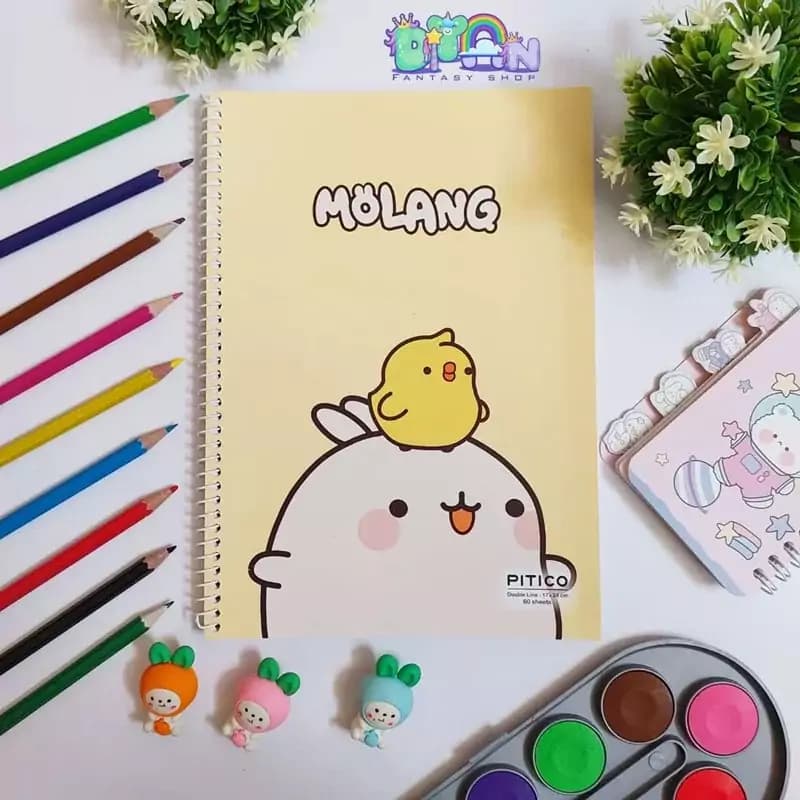 دفتر دو خط زبان 60 برگ MOLANG طرح 4 — تصویر ۳