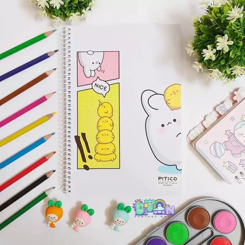 دفتر دو خط زبان 60 برگ MOLANG طرح 6