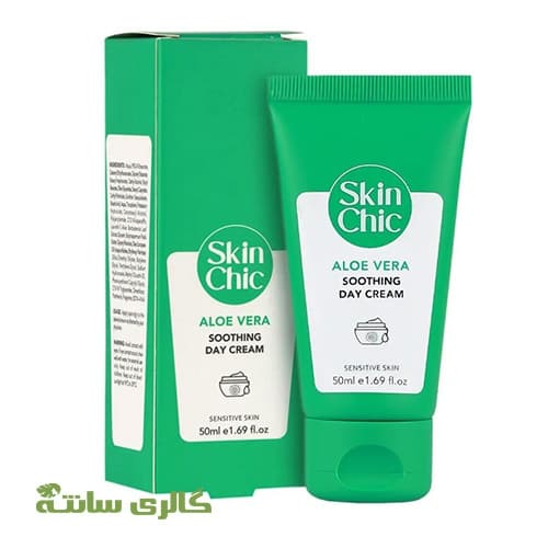 کرم مرطوب کننده و التیام بخش حاوی آلوئه ورا اسکین شیک SKIN CHIC حجم 50 میل