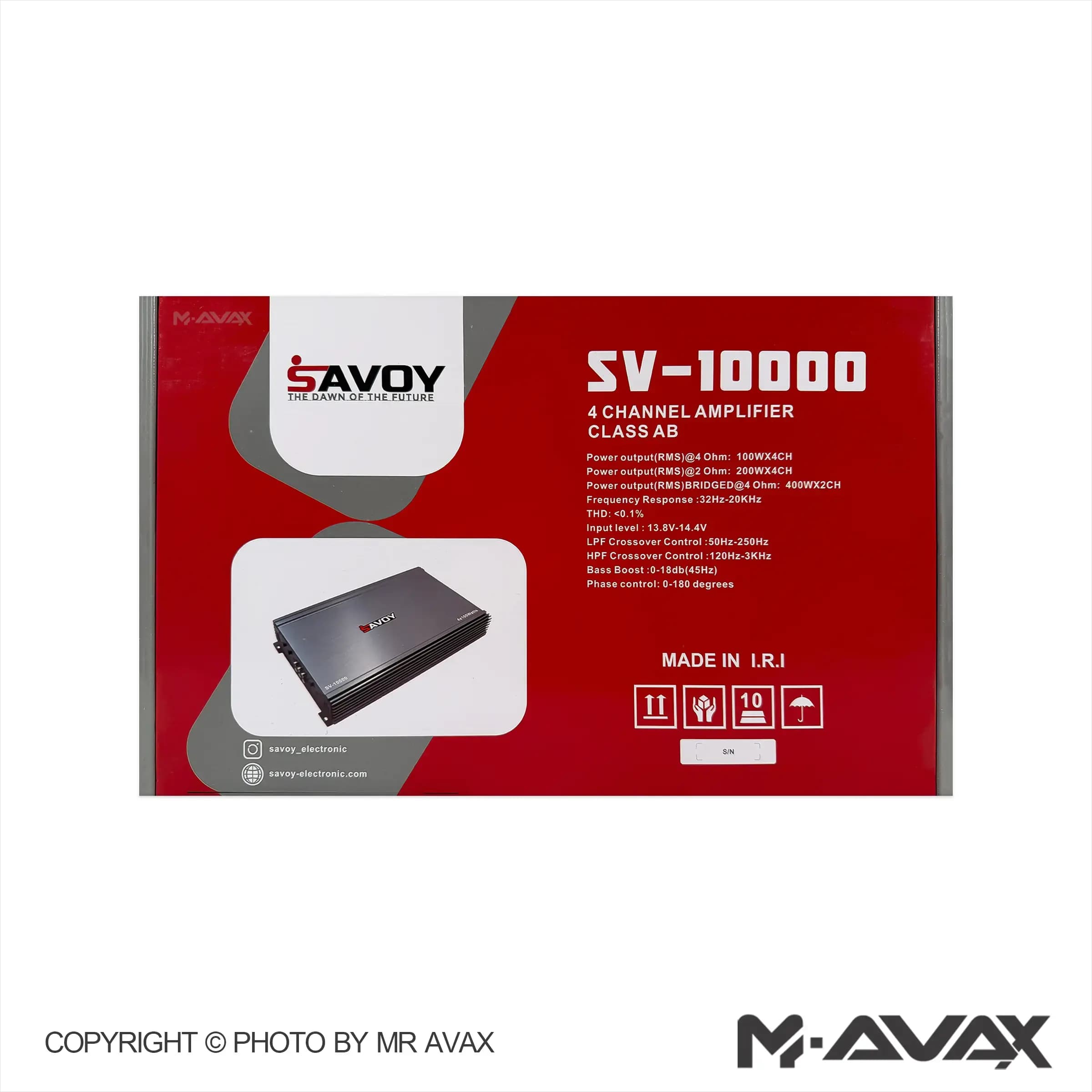 آمپلی فایر 4 کانال ساووی مدل SV-10000 — تصویر ۳