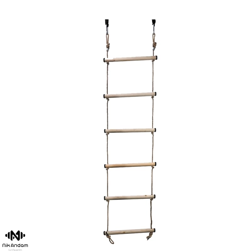 نردبان طنابی چوبی کودک 6 پله