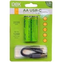 باطری قلمی شارژی DBK USB شارژ تایپ سی د ب کا 2220 میلی آمپر — تصویر ۴