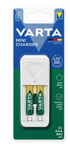 شارژر وارتا مدل Mini Charger به همراه2عدد باتری2100MAH قلمیVARTA — تصویر ۳