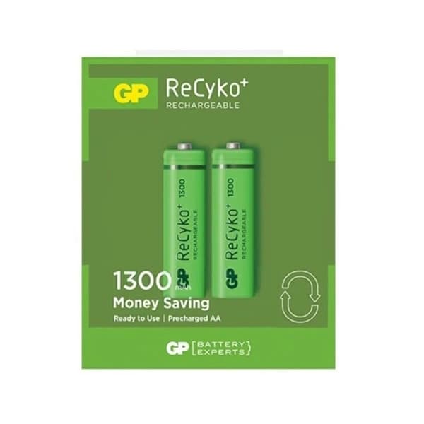 باتری قلمی قابل شارژ جی پی مدل ReCyko Plus 1300 بسته 2 عددی — تصویر ۴