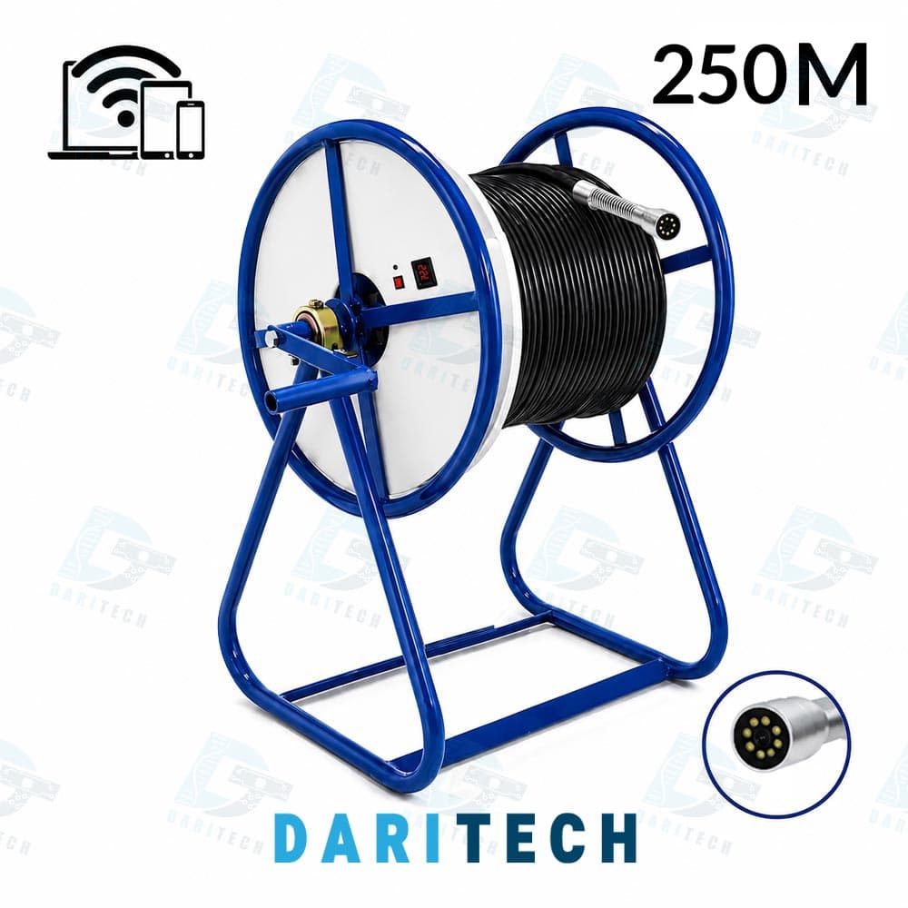 دوربین شلنگی آندوسکوپی بازرسی و حفاری چاه عمیق 250 متری WiFi لنز 20mm