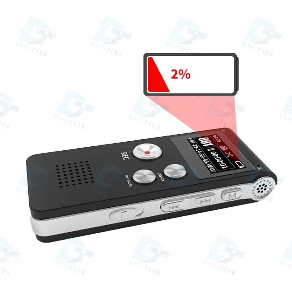 دستگاه ضبط صدای خبرنگاری V80 مدل 32 گیگ با نگهداری 30 ساعت شارژ — تصویر ۱۱