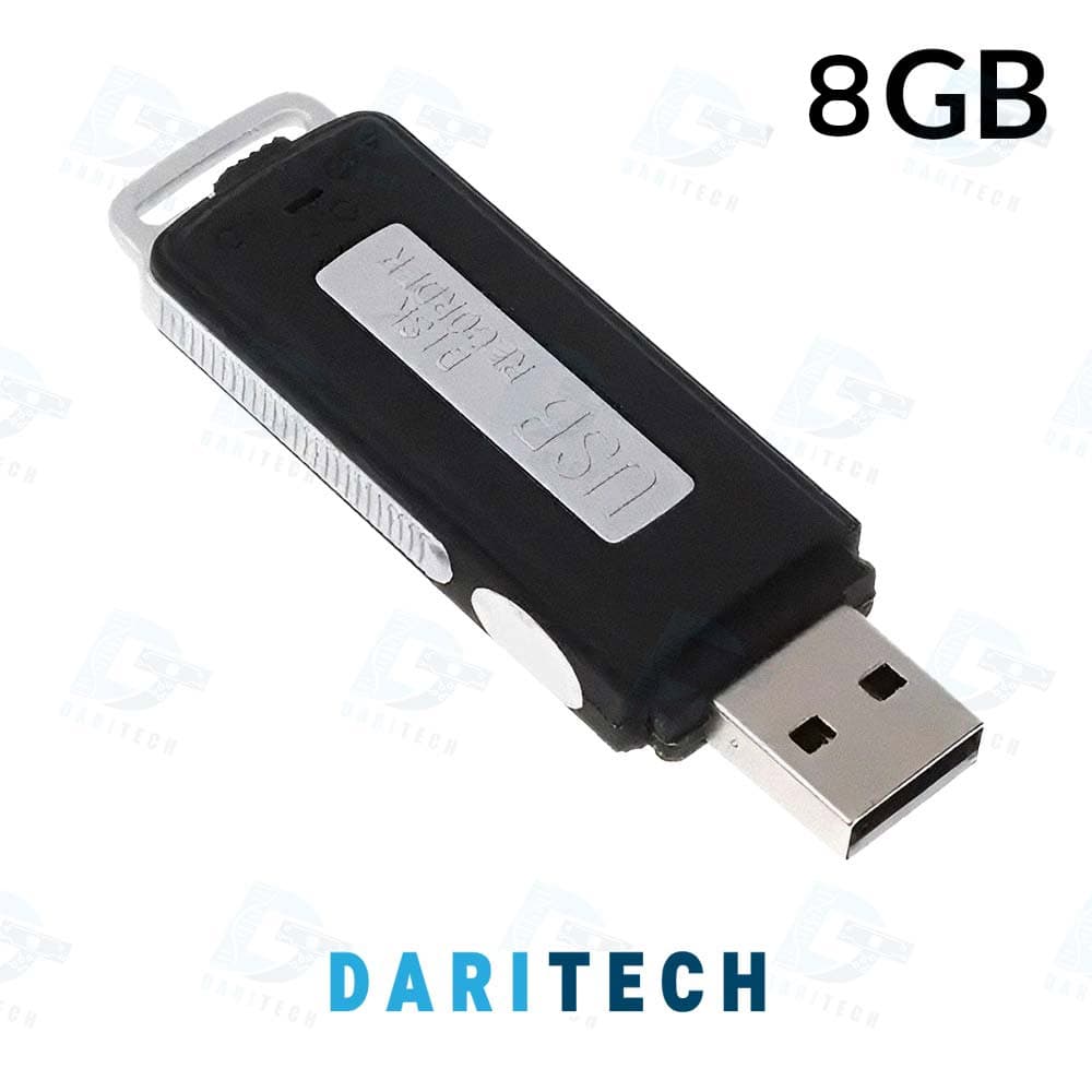دستگاه ضبط صدای خبرنگاری USB مدل 8 گیگ مشکی با نگهداری 12 ساعت شارژ