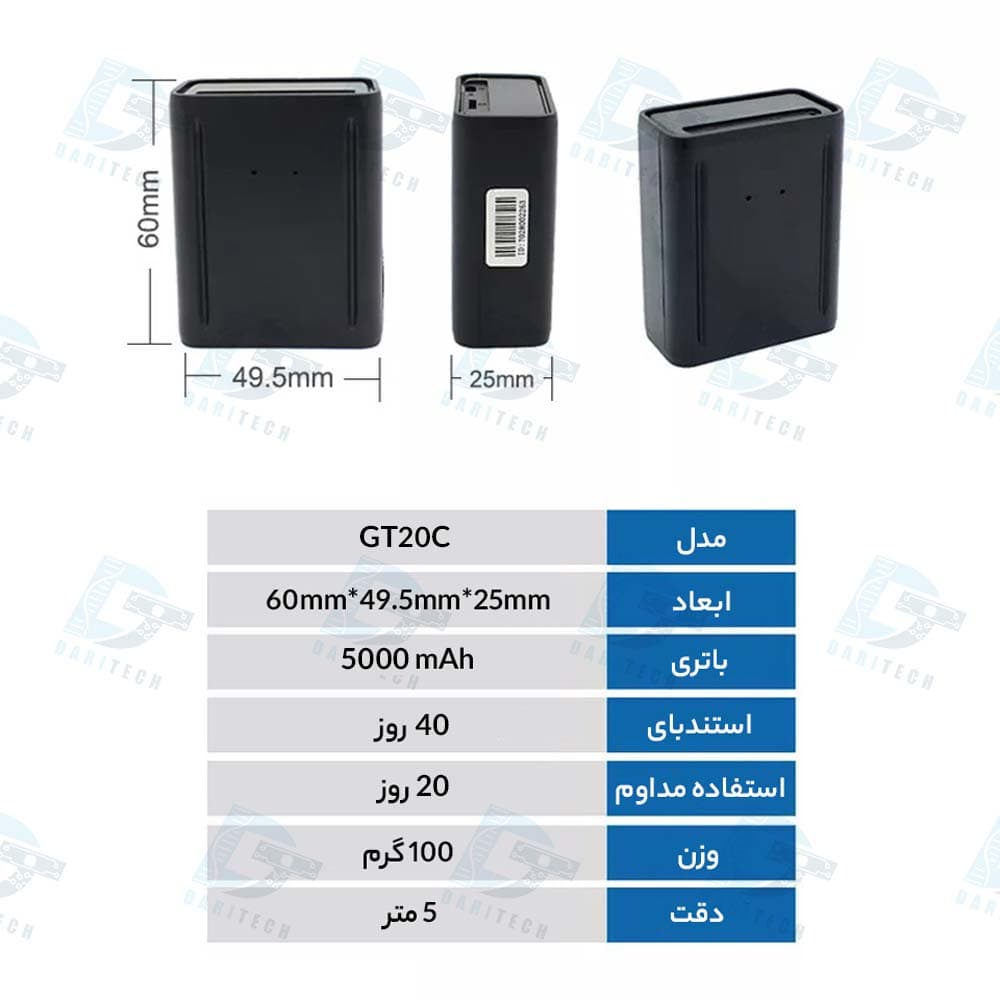 مینی ردیاب GPS آهنربایی ، مگنتی مدل AKSH GT20C (مناسب سالمند ، کودک و پت) — تصویر ۲