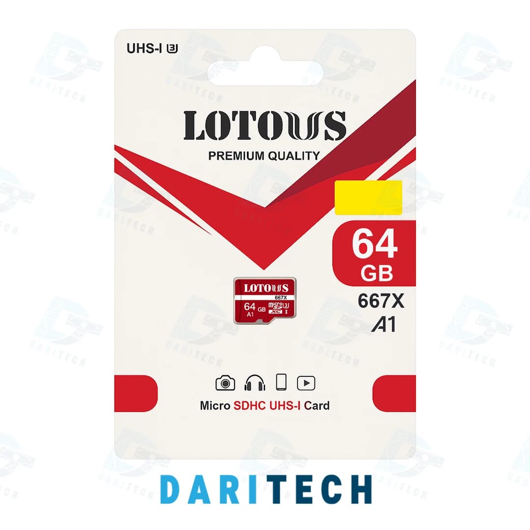 کارت حافظه‌ microSDHC لوتوس استاندارد U3 A1 مدل 667X ظرفیت ۶۴ گیگابایت