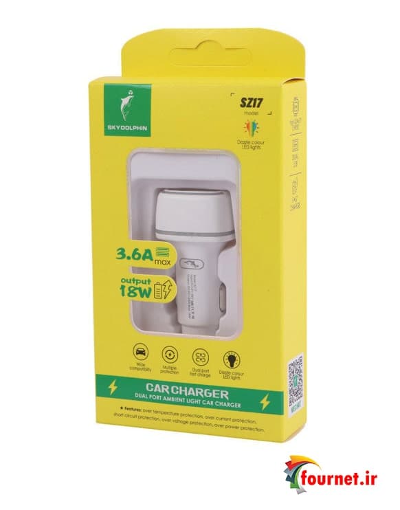 شارژر فندکی فست شارژ Sky Dolphin SZ17 3.6A 18W — تصویر ۲