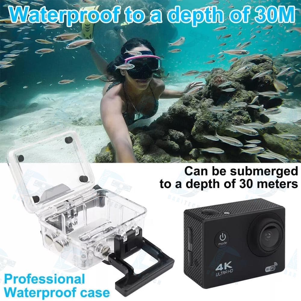 دوربین ورزشی اکشن کمرا (Action Camera) ضد آب 4K — تصویر ۸