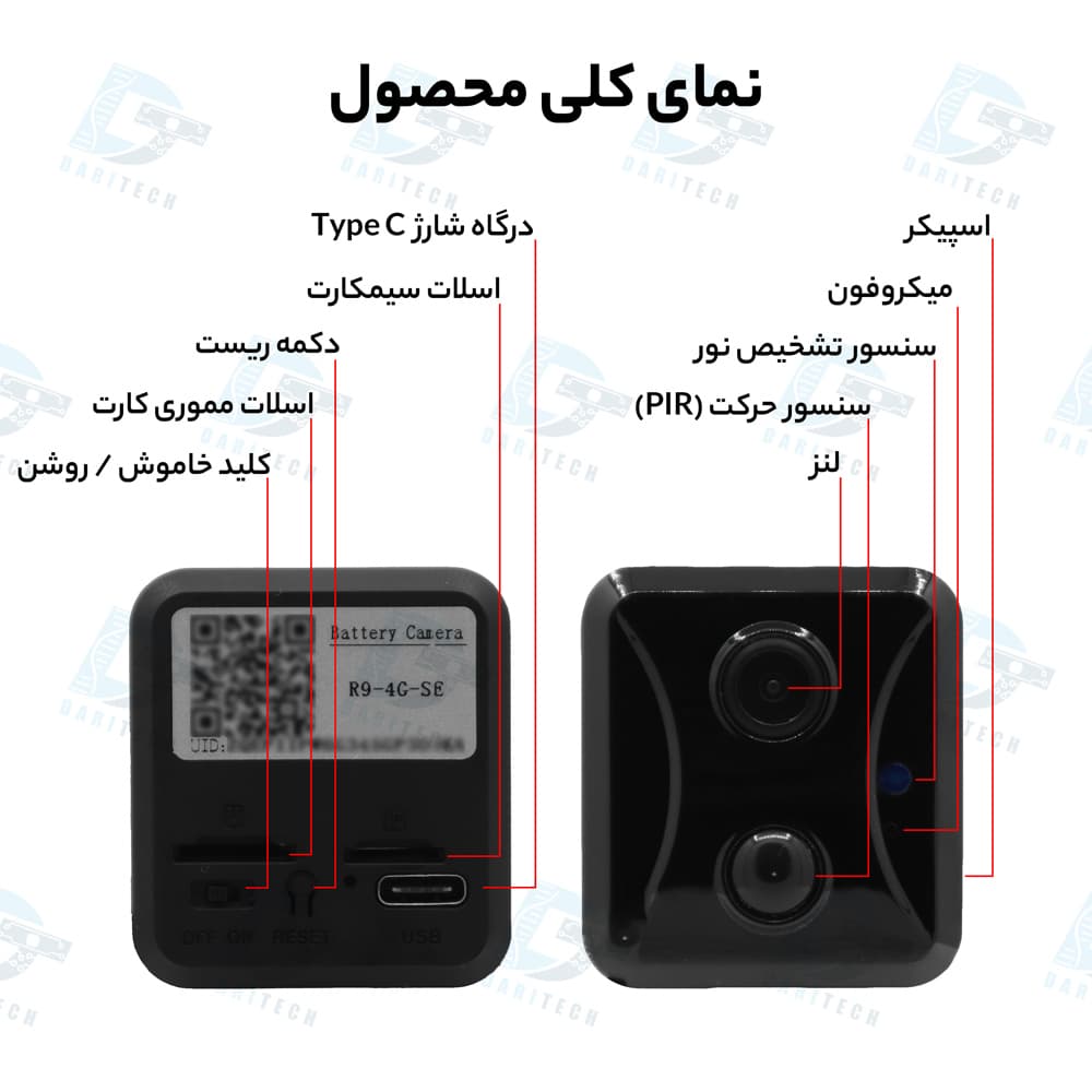 دوربین کوچک مکعبی سیمکارتی Ubox 4G با نگهداری شارژ بالا — تصویر ۵