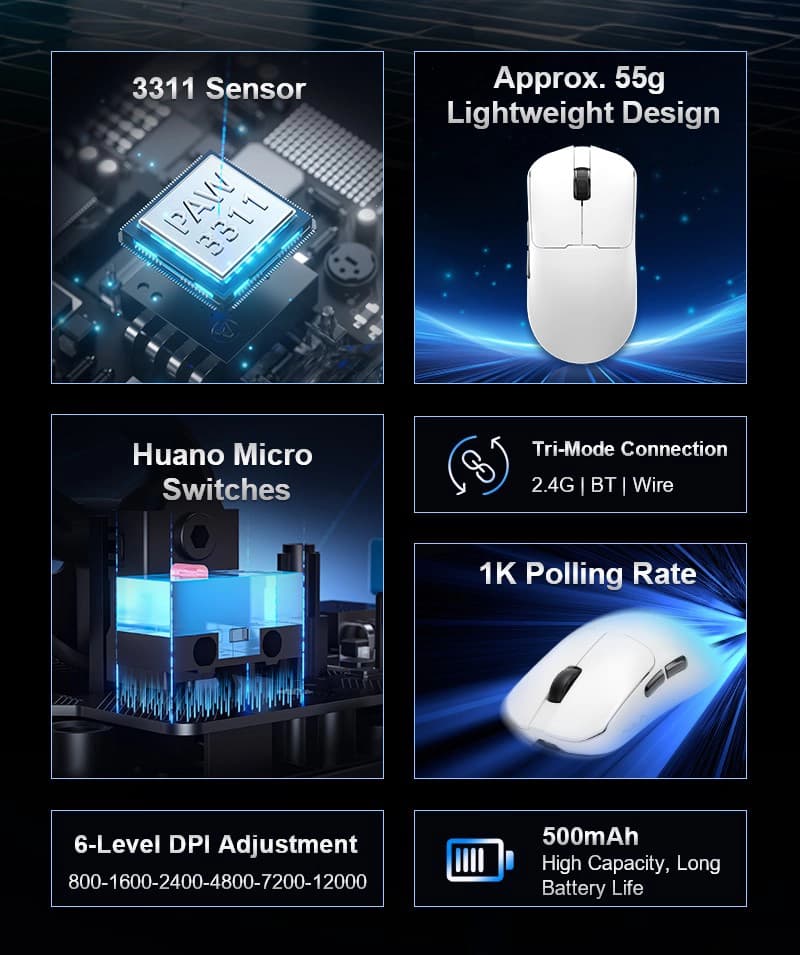 موس گیمینگ AULA SC380 Pro سفید — تصویر ۱۲