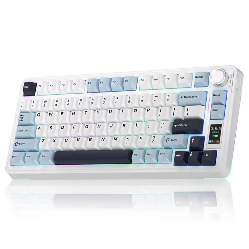 کیبورد AULA مدل S75 Pro سفید آبی