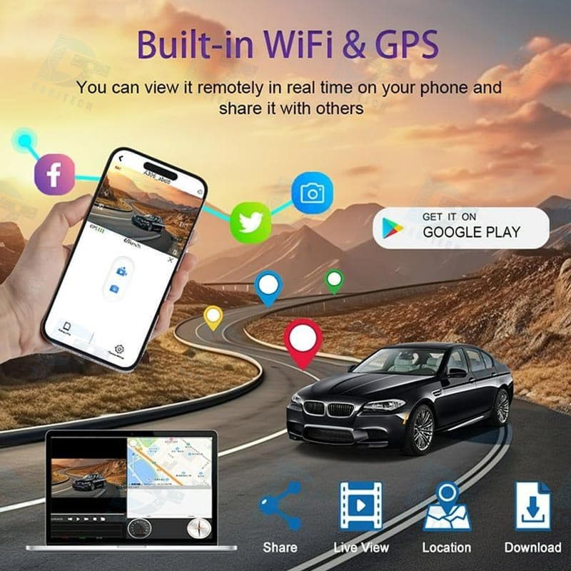 دوربین ثبت وقایع خودرو ماشین 360 درجه 4 لنز مدل M100 Pro — تصویر ۱۰