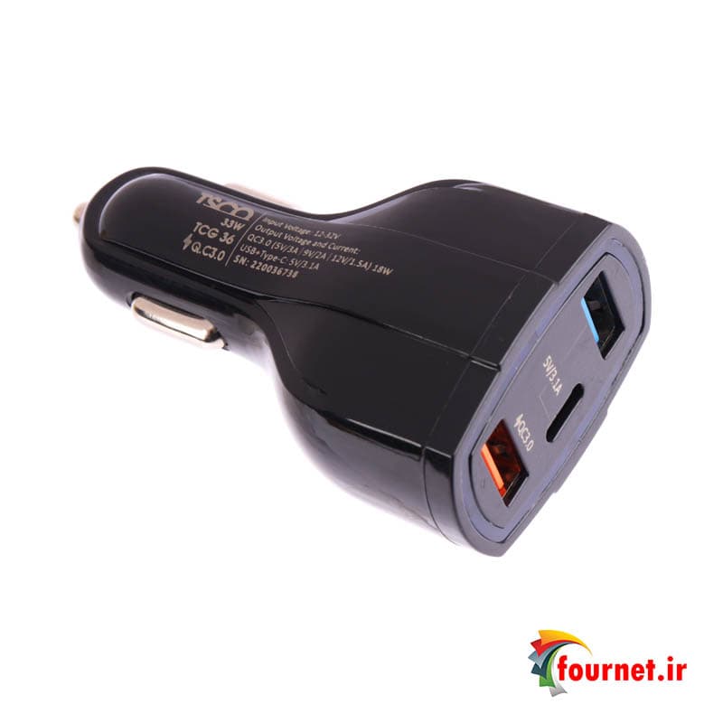 شارژر فندکی تسکو فست شارژ TCG 36 3A QC3.0 PD 33W — تصویر ۴