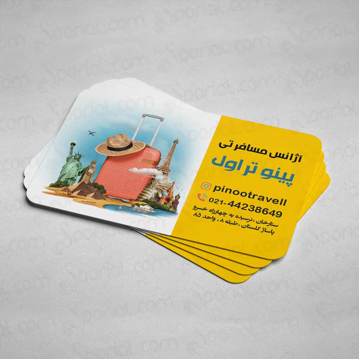 دانلود کارت ویزیت آژانس مسافرتی کد 95 — تصویر ۳