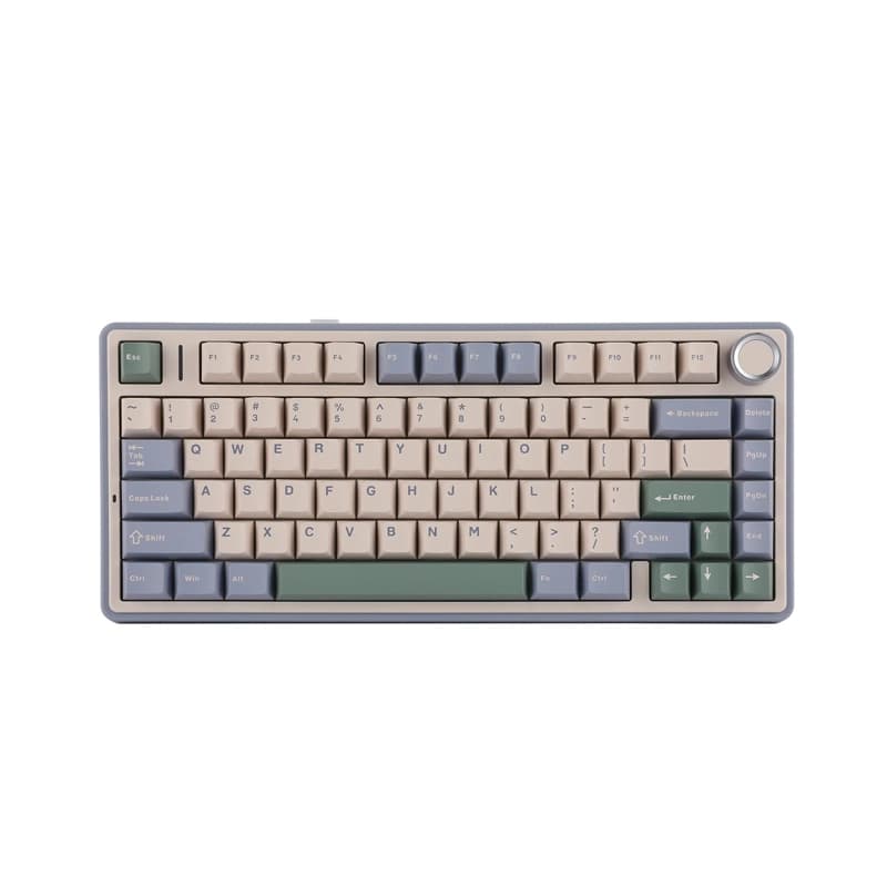 کیبورد بی سیم گیمینگ AULA F75 PURPLE+BEIGE+GREEN GRAY WOOD SWITCH V3 — تصویر ۲
