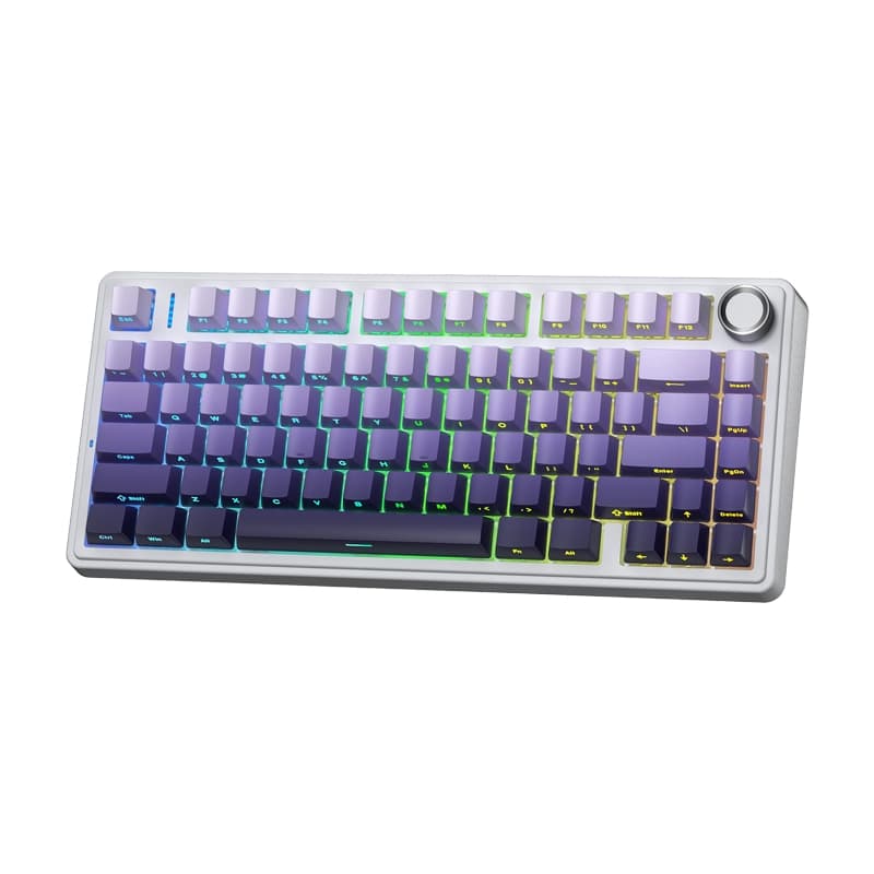 کیبورد بی سیم گیمینگ AULA F75 PRO WHITE,GRADIENT PURPLE STAR VECTOR SWITCH — تصویر ۵